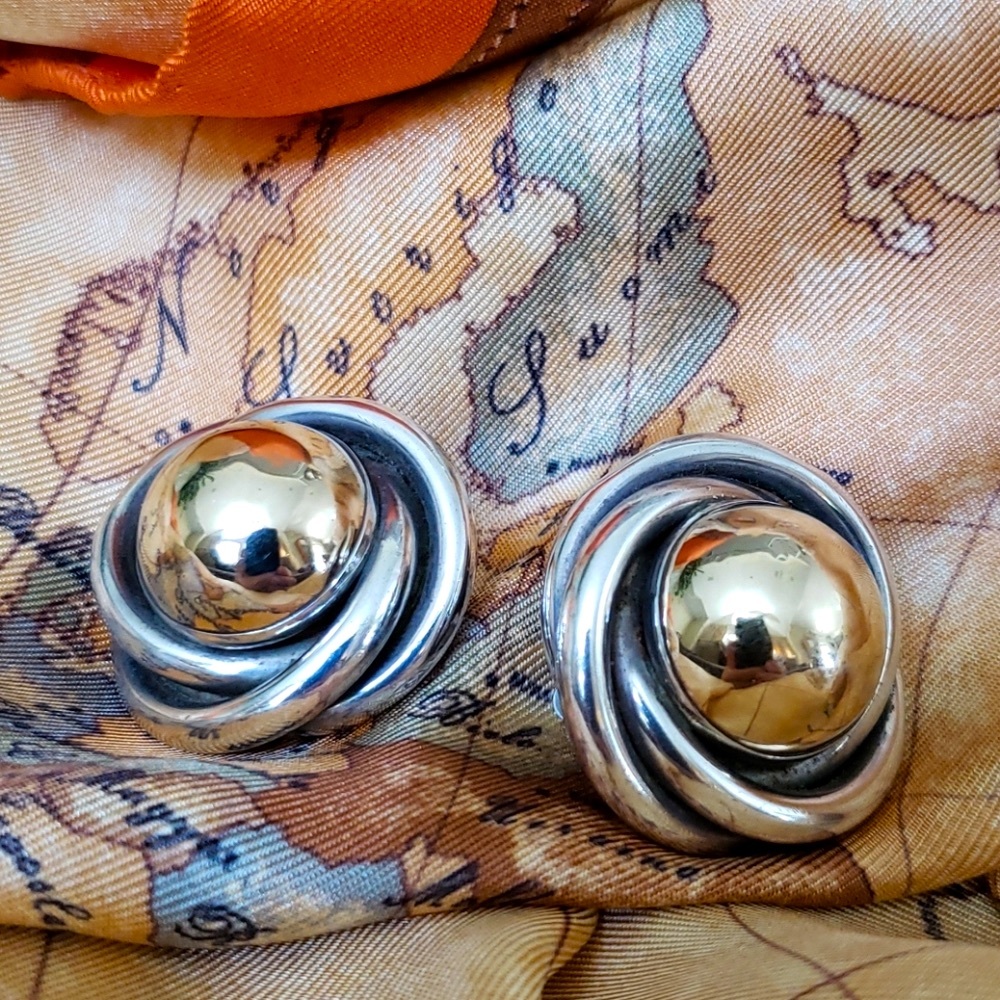 VTG PBD Love knot 14k Gold and Sterling earrings - Picture 8 of 8